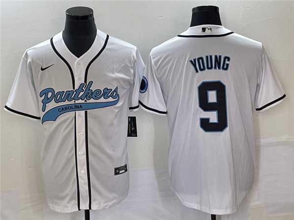Men%27s Carolina Panthers #9 Bryce Young White With Patch Cool Base Stitched Baseball Jersey->chicago bears->NFL Jersey